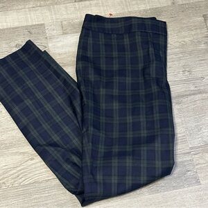 NWOT Tommy Hilfiger Ashby Ankle Women's Pants, Sz. 10 Green/blue Tartan Plaid